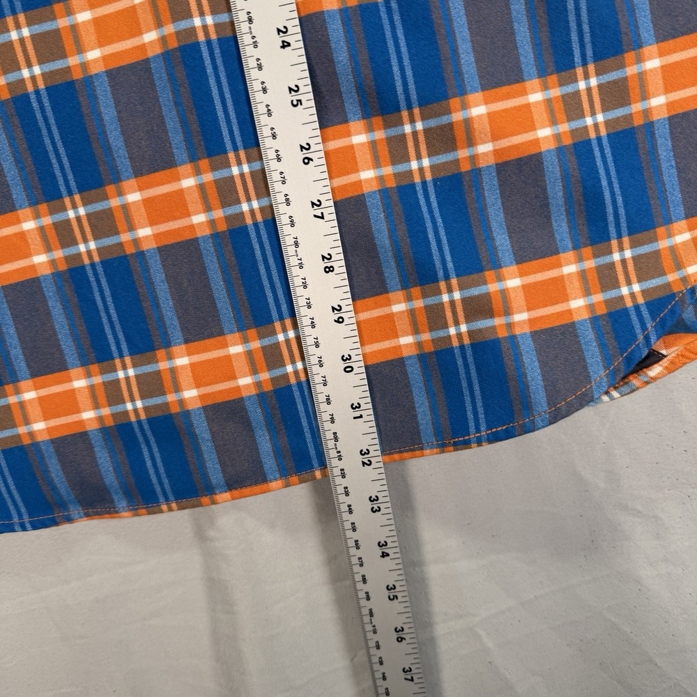 Alaskan Hardgear Duluth Trading Shirt Mens Medium Orange Blue Flannel Camp Gorp - Picture 11 of 12